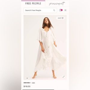 Ivory free people maxi dress. Still has tags!!